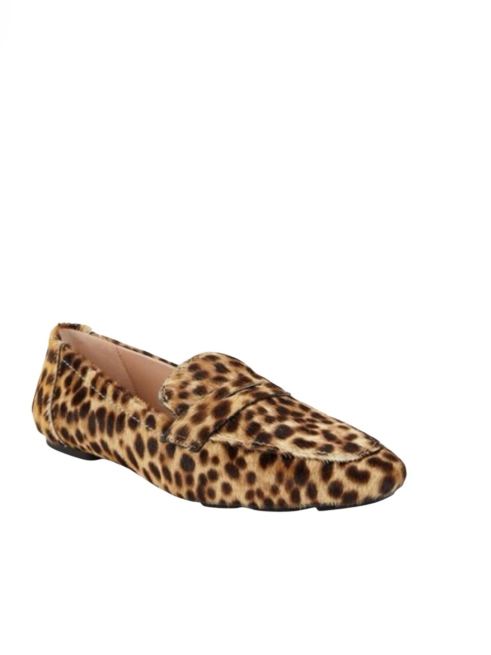 Stuart Weitzman Jet Leopard Print Calf Hair Penny Loafers